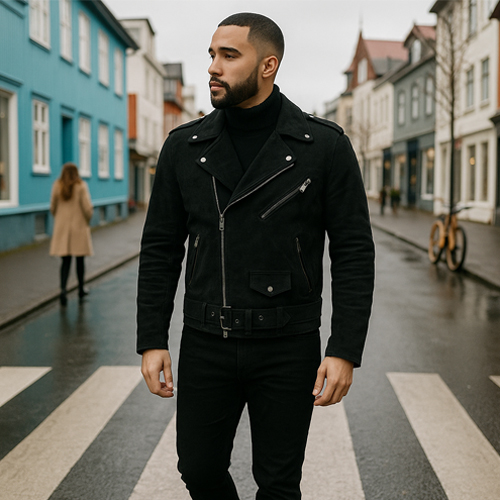 Biker Suede Leather Jacket