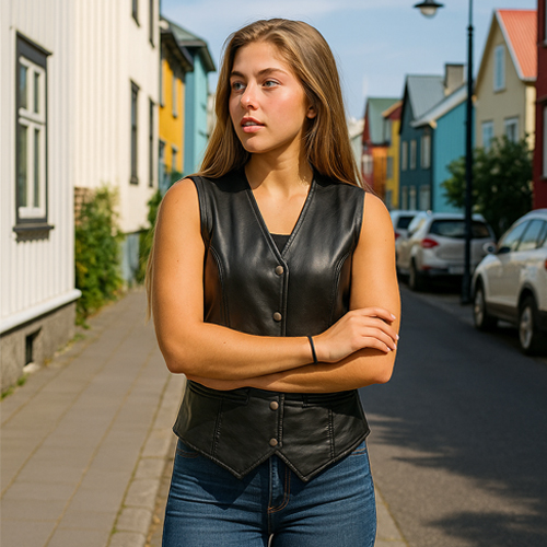 Women Leather Vest